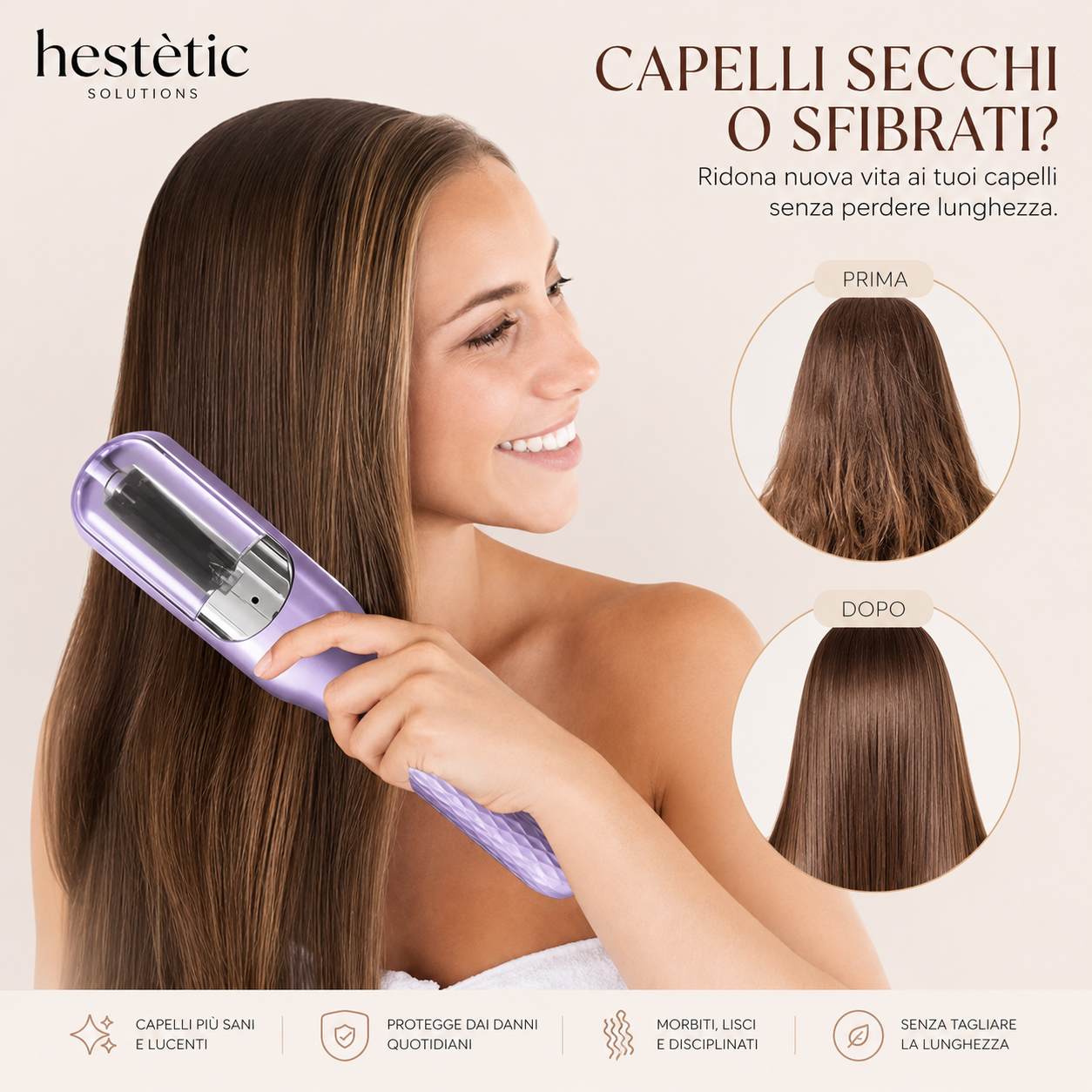 Hestétic-Precision Ends™| Correttore Professionale per Doppie Punte Senza Tagliare la Lunghezza